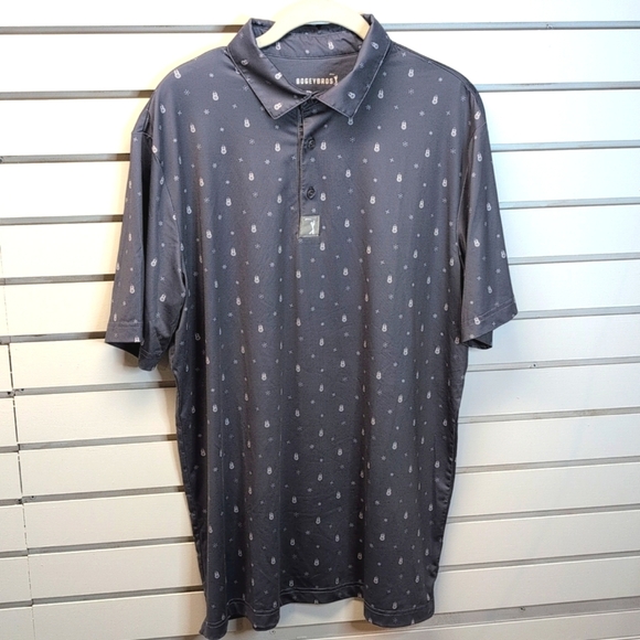 Bogey Bros Other - Bogey Bros Polo Shirt Snowmen/Snowflake Over Print Gary Short Sleeve Men L EUC